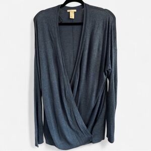 H&M Open Front Dusty-Blue Cardigan Large